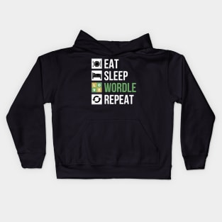 EAT SLEEP WORDLE REPEAT Kids Hoodie